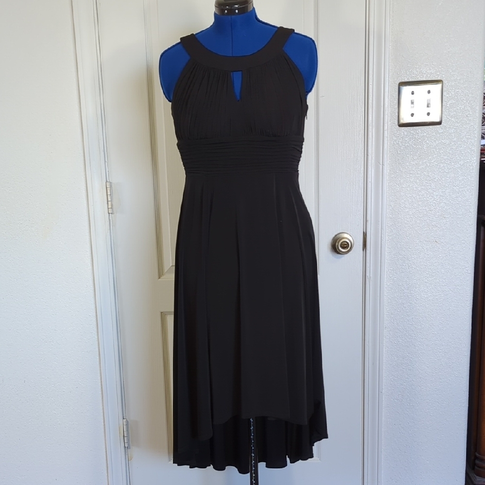 Sangria 10 Black Hi-low Grecian Dress Like NEW